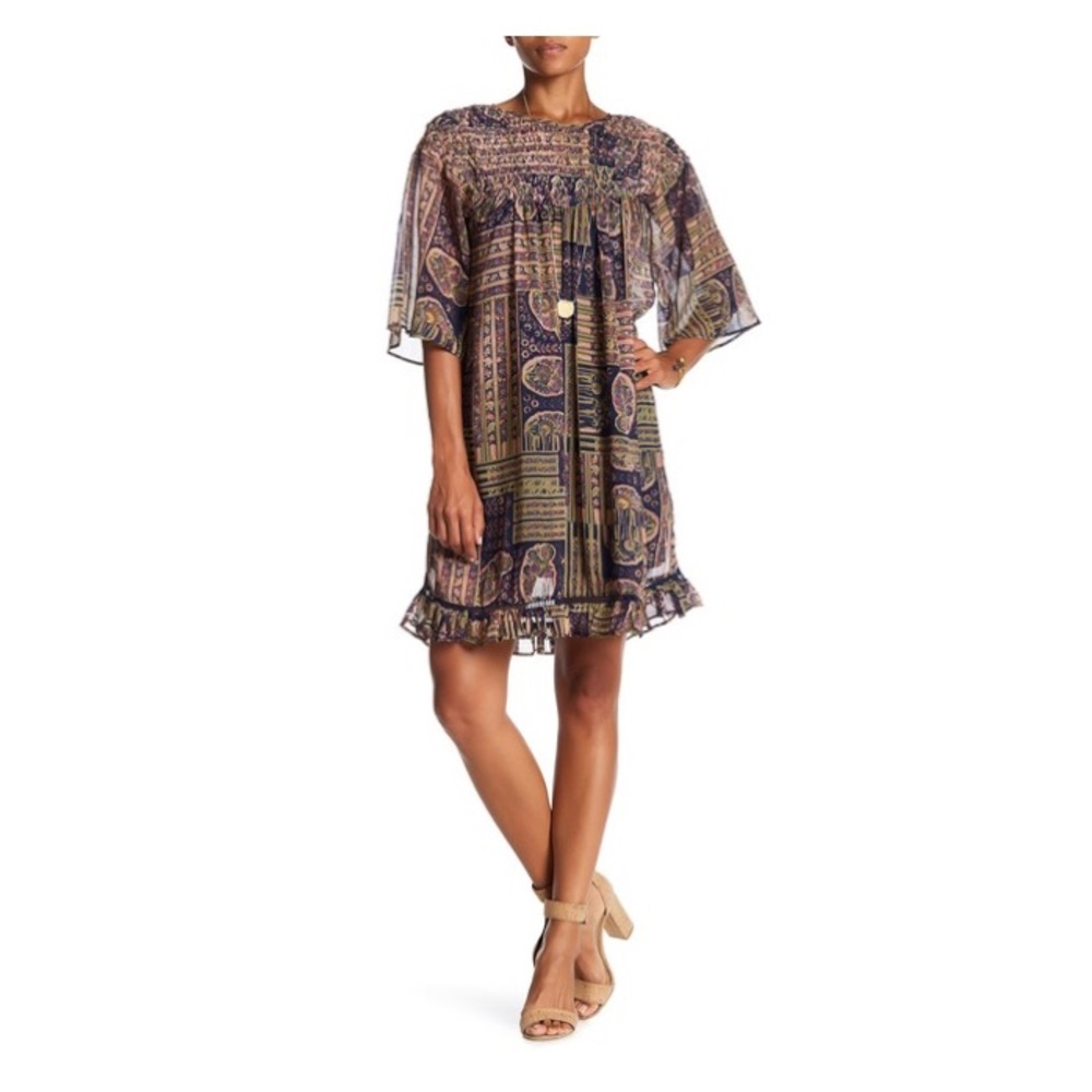 Nanette Lepore Beaded Print Trap Dress Paisley